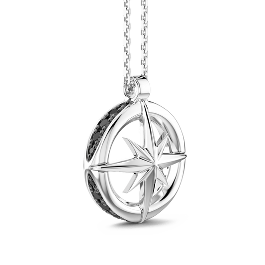 Collana Uomo Insignia in Argento con Pendete a Rosa dei Venti ESC118