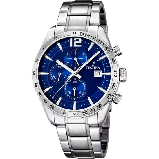 Orologio Uomo Timeless in Acciaio e Blu F16759/3