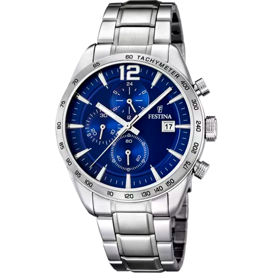 Orologio Uomo Timeless in Acciaio e Blu F16759/3