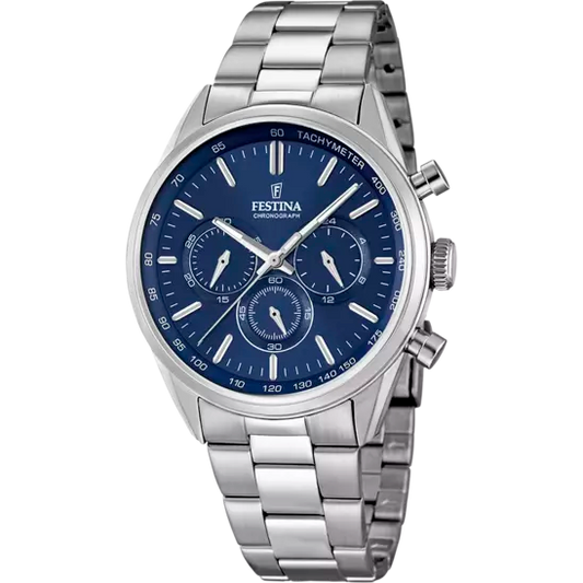 Orologio Uomo Timeless in Acciaio e Blu F16820/2