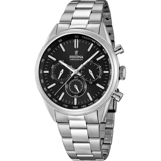 Orologio Uomo Timeless in Acciaio e Nero F16820/4