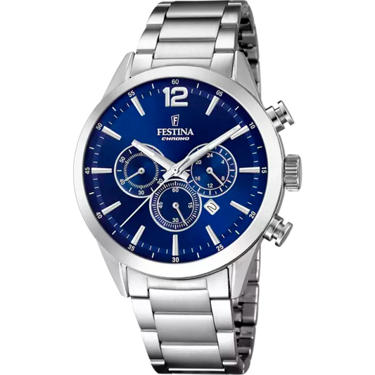 Orologio Uomo Timeless Chronograph in Acciaio e Blu F20343/7