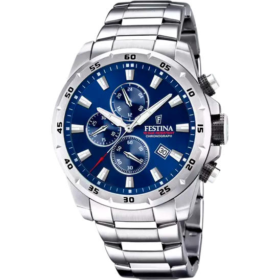 Orologio Uomo Timeless Chronograph Acciaio e Blu F20463/2