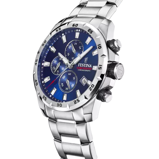 Orologio Uomo Timeless Chronograph Acciaio e Blu F20463/2