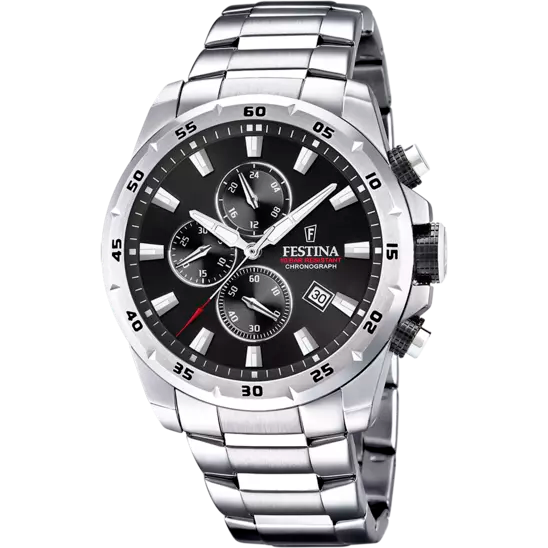 Orologio Uomo Timeless Chronograph Acciaio e Nero F20463/4