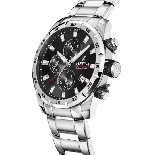 Orologio Uomo Timeless Chronograph Acciaio e Nero F20463/4