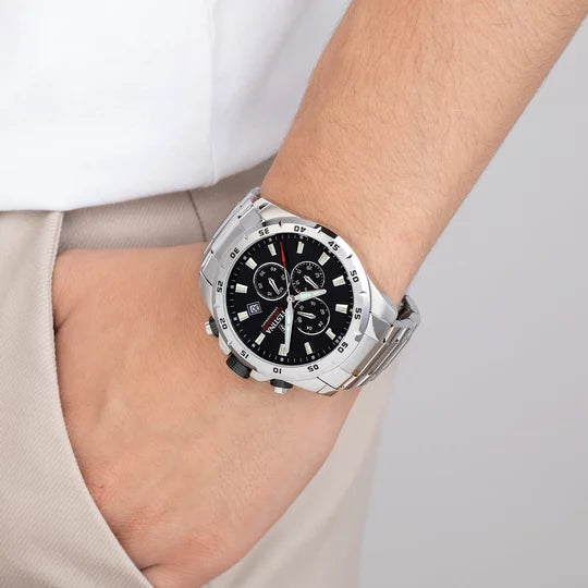 Orologio Uomo Timeless Chronograph Acciaio e Nero F20463/4