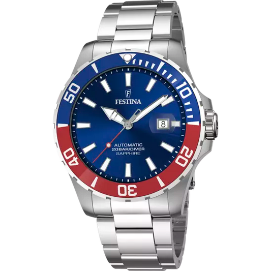 Orologio Uomo Automatico in Acciaio, Blu e Rosso F20531/5