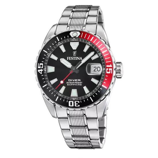 Orologio Uomo The Originals Acciaio, Nero e Rosso F20669/6