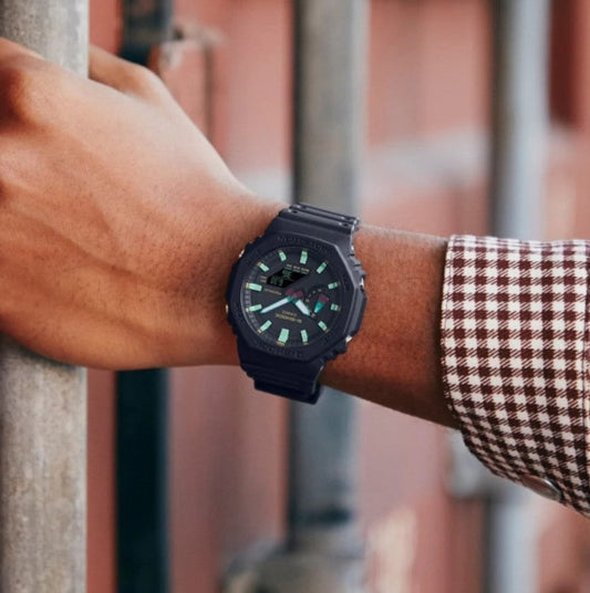 Orologio Uomo G-Shock Classic Nero Verde Acqua GA-2100RC-1AER