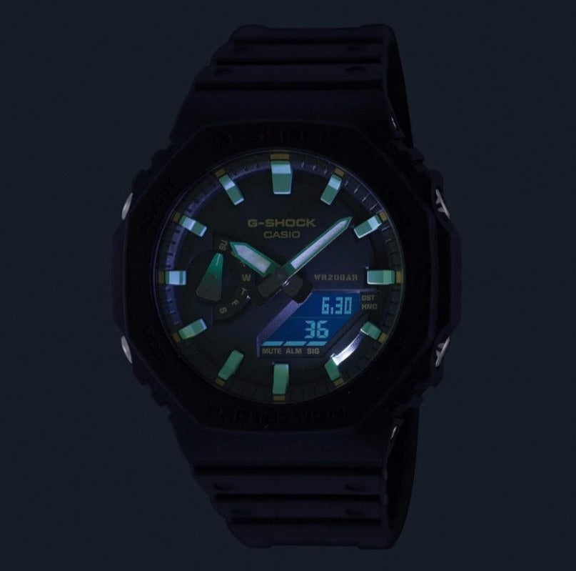 Orologio Uomo G-Shock Classic Nero Verde Acqua GA-2100RC-1AER