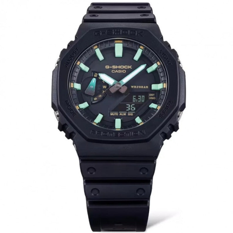 Orologio Uomo G-Shock Classic Nero Verde Acqua GA-2100RC-1AER