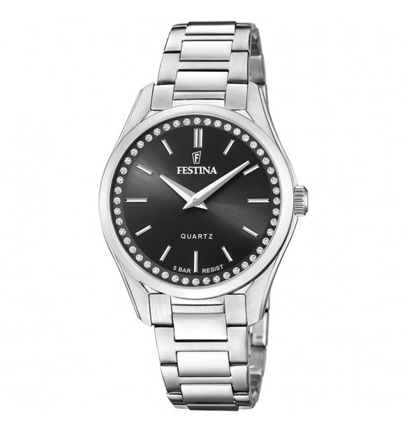 Orologio Donna Mademoiselle Acciaio e Nero F20583/4