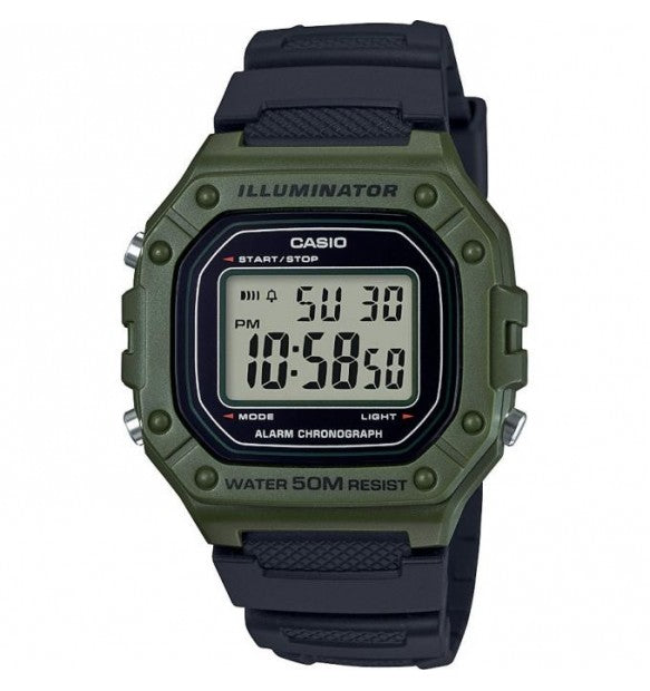 Orologio Uomo Nero e Verde W-218H-3AVEF