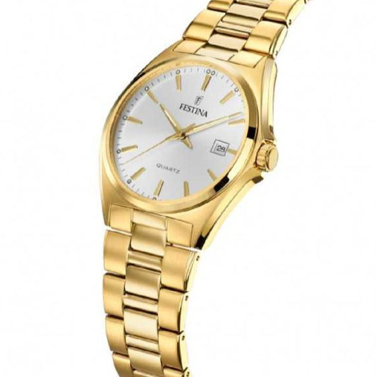 Orologio Uomo Dorato e Bianco F20555/2