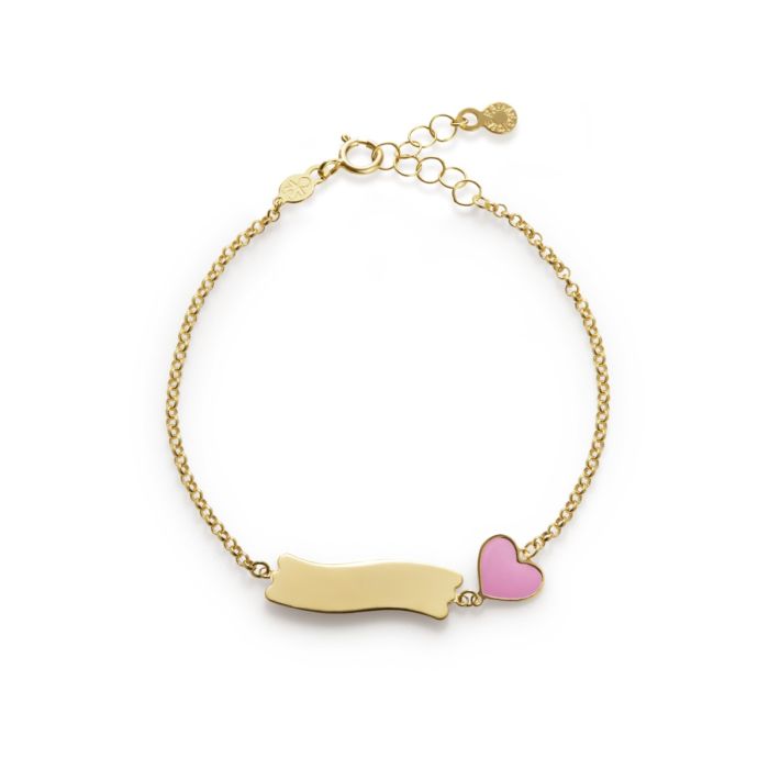 Bracciale Bambini Fortuna con Cuore e Targhetta Dorato PMG029/B