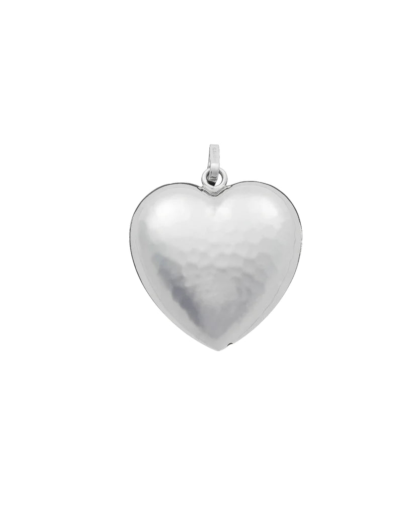 Dije grande de corazón martillado 06924