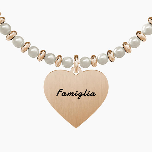 Bracciale Cuore Famiglia Perle e Cuore Rosato 731422