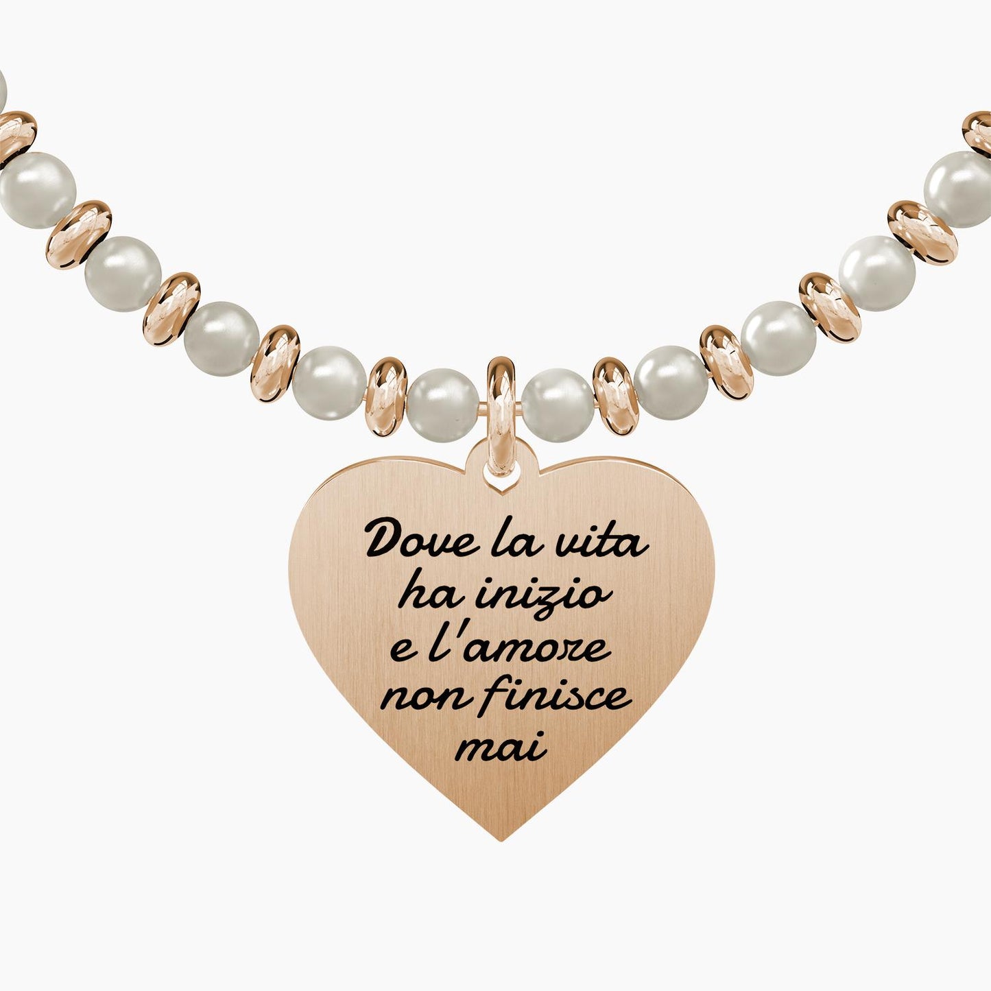 Bracciale Cuore Famiglia Perle e Cuore Rosato 731422