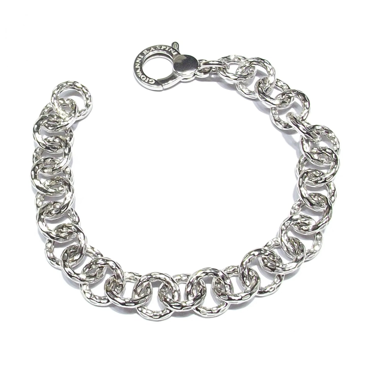 Pulsera grande de malla martillada 11606