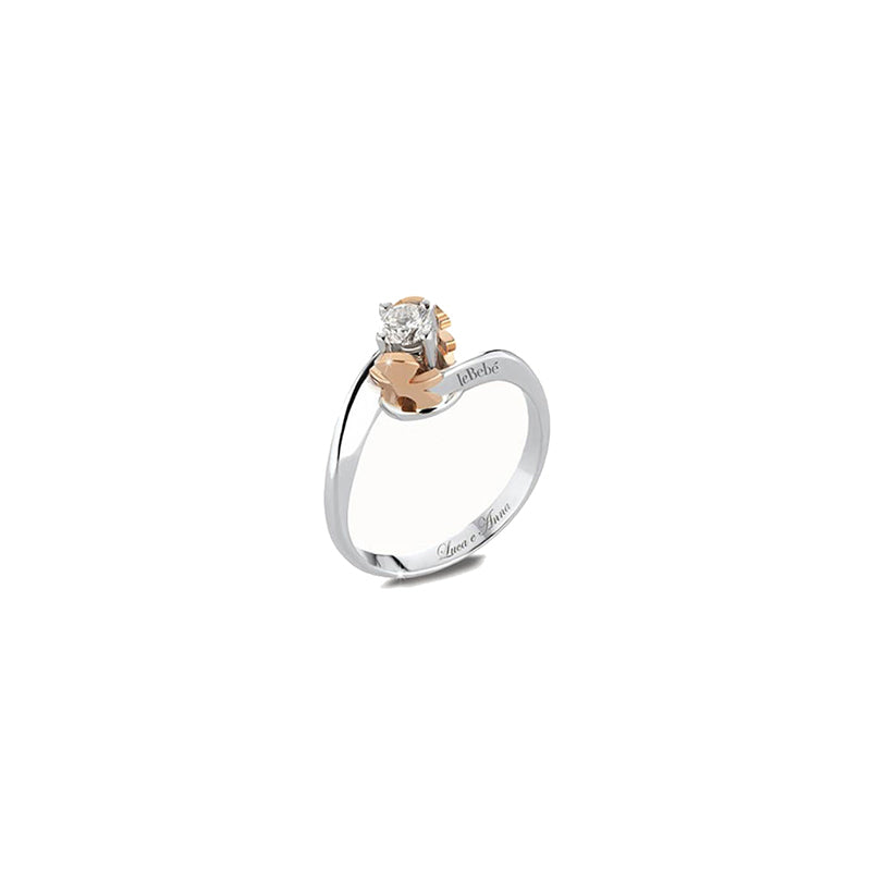 Anello Solitario Bimbo e Bimba Con Diamante LBB226