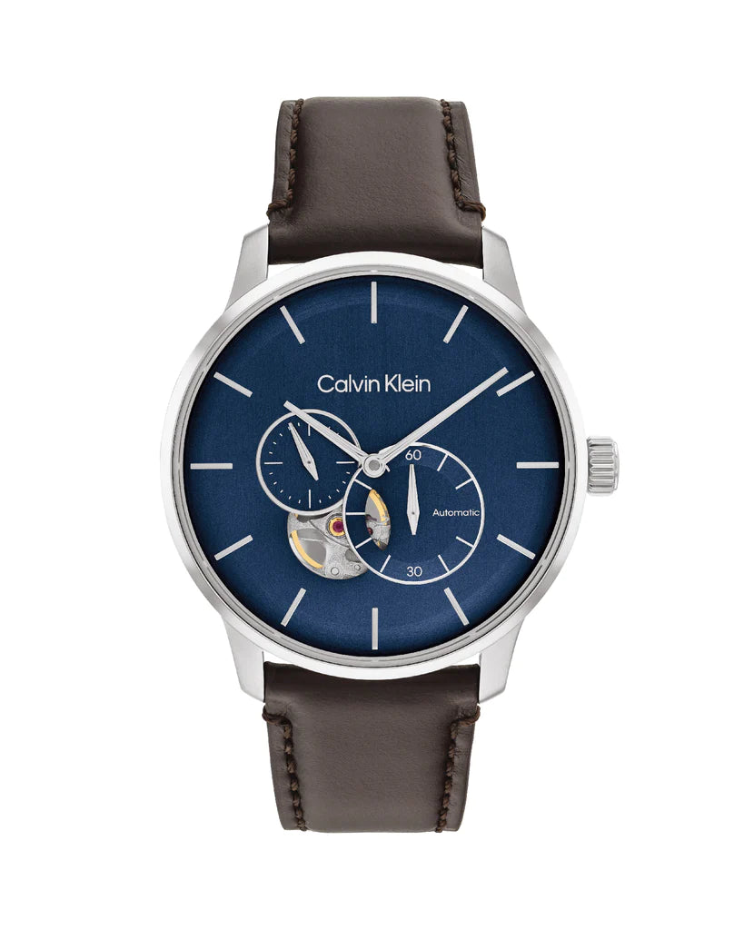 Orologio Uomo Timeless Automatic Acciaio, Blu e Marrone 25200075