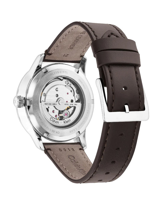 Reloj Timeless Automático Hombre Acero, Azul y Marrón 25200075