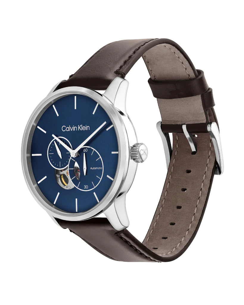 Orologio Uomo Timeless Automatic Acciaio, Blu e Marrone 25200075