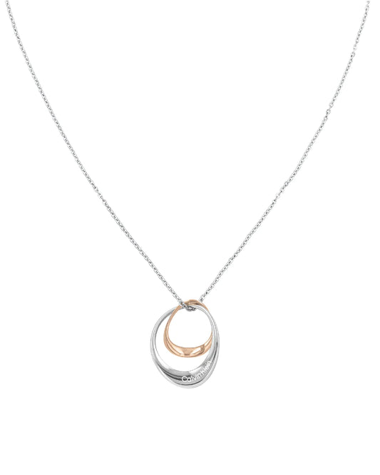 Collana Sculptural Warped Rings Argentata e Rosata 35000008