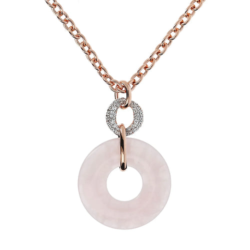 Collar con Dije Doble en Piedras y Circonitas WSBZ01378.RQ