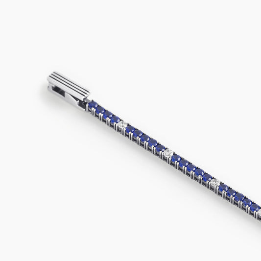 Bracciale Uomo Tennis Con Pietre Blu E Bianche 533517