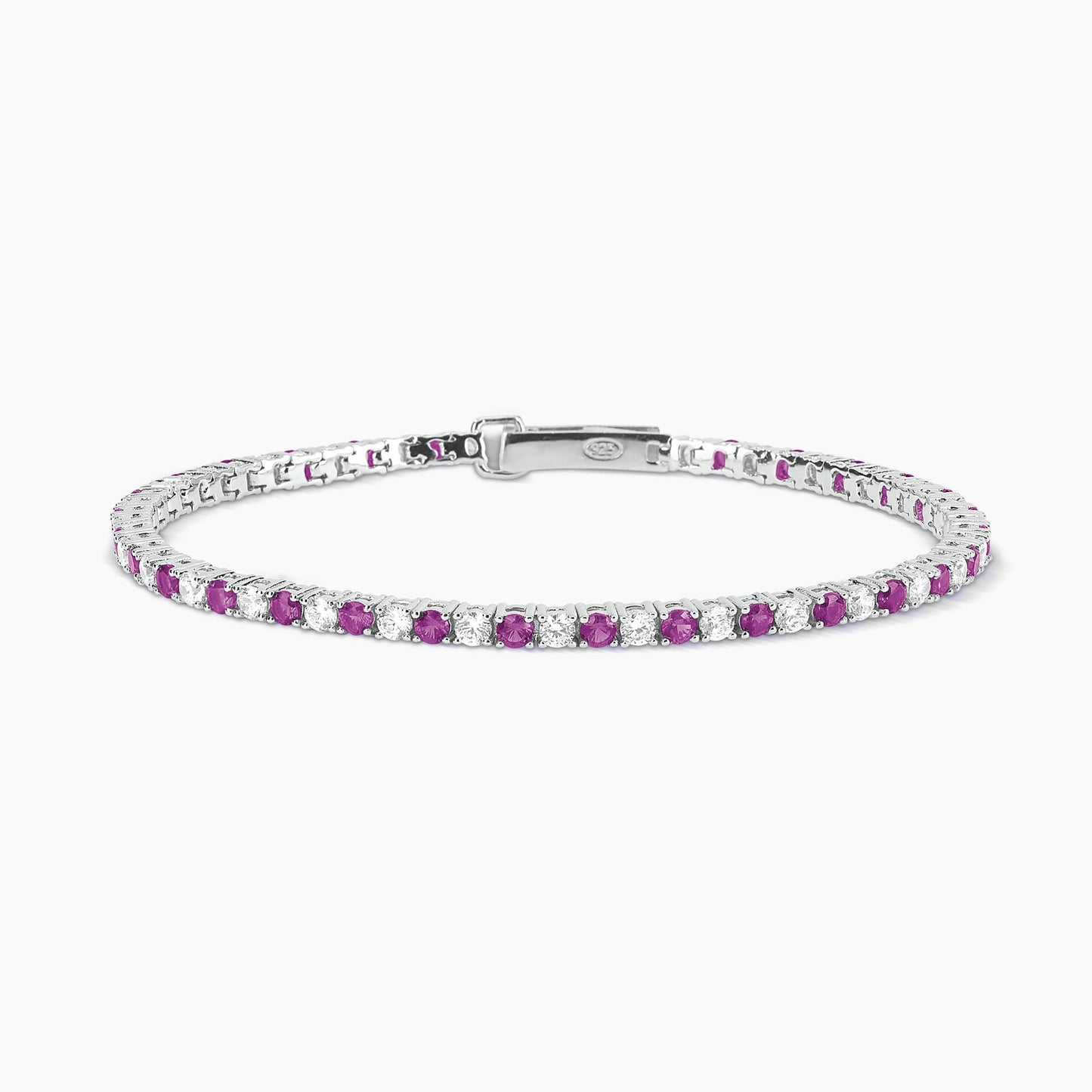 Bracciale Tennis Con Rubini Sintetici 533457