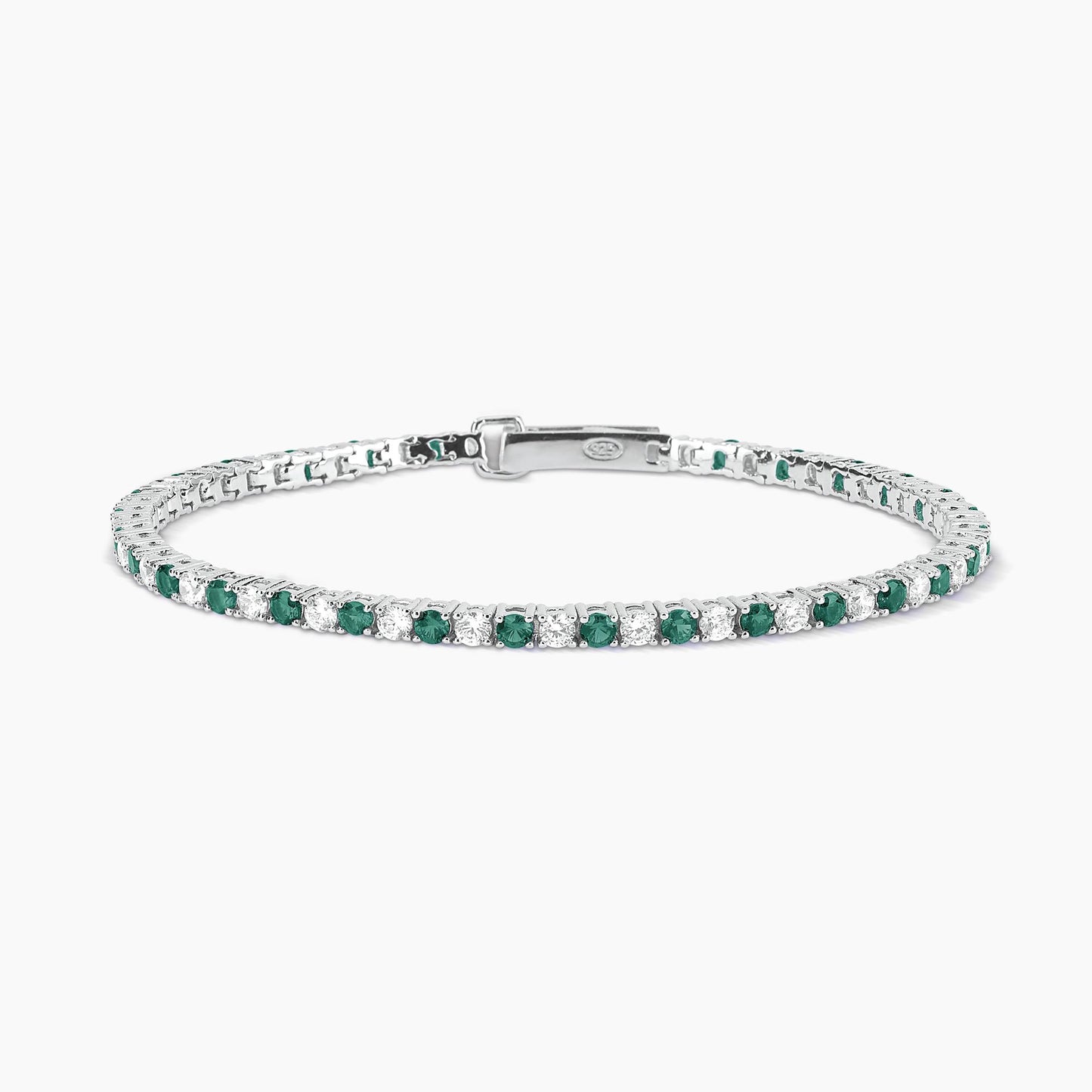 Bracciale Tennis Con Smeraldi Sintetici 533458