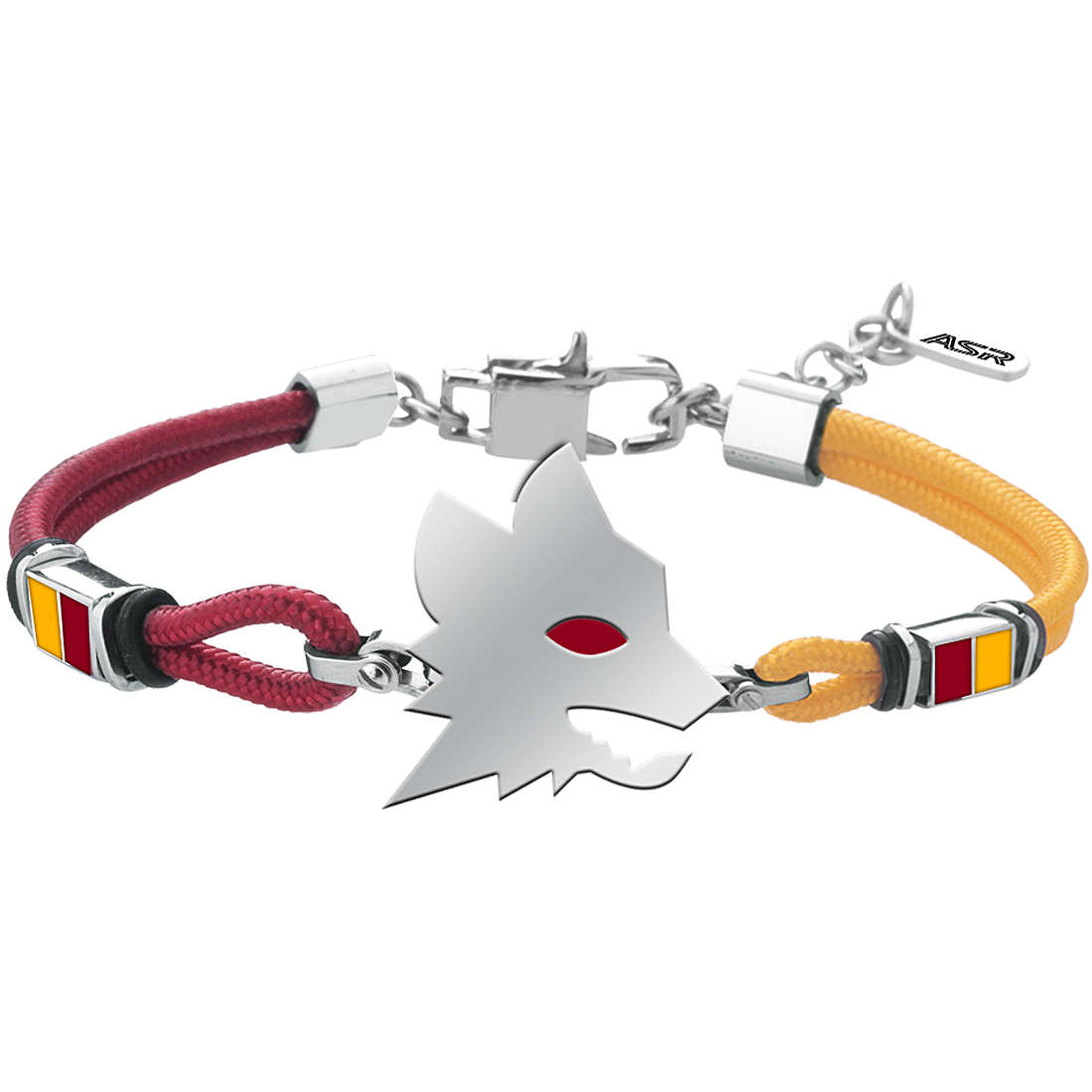 Bracciale Uomo Lupa A.S. Roma Cordino Giallo-Rosso B-RB004UCR