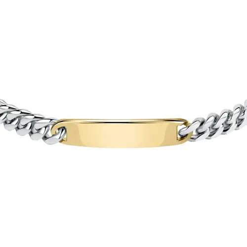 Pulsera Hombre Plata y Cadenas Oro SATX15