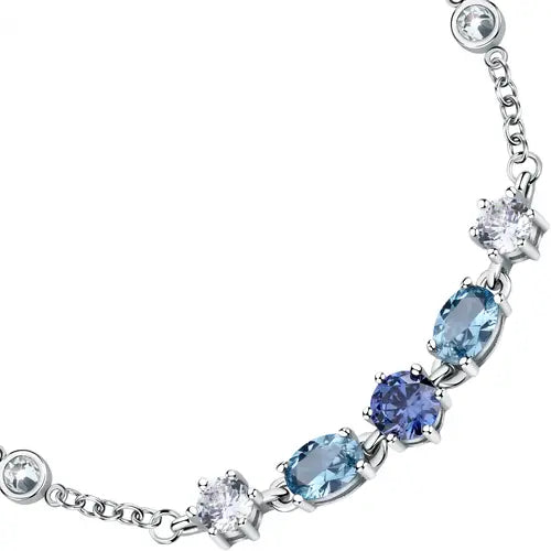 Bracciale Colori con Cristalli Azzurro, Blu e Bianco SAVY18