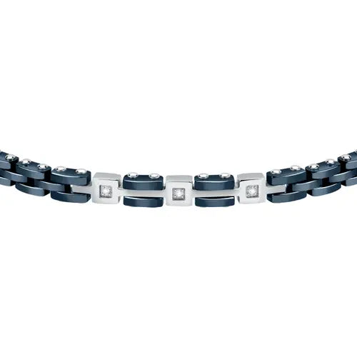 Bracciale Uomo Diamonds Acciaio e Blu SAUK04