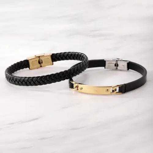 Pulsera Moody negra y dorada SQH43 para hombre