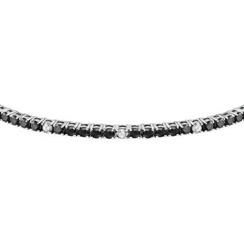 Bracciale Uomo Tennis con Zirconi Neri e Bianchi SATT10