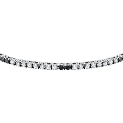 Pulsera Hombre Tennis Plata y Negra SATT11