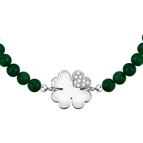 Pulsera Valentina Quadrifoglio con Perlas Verdes SATQ08
