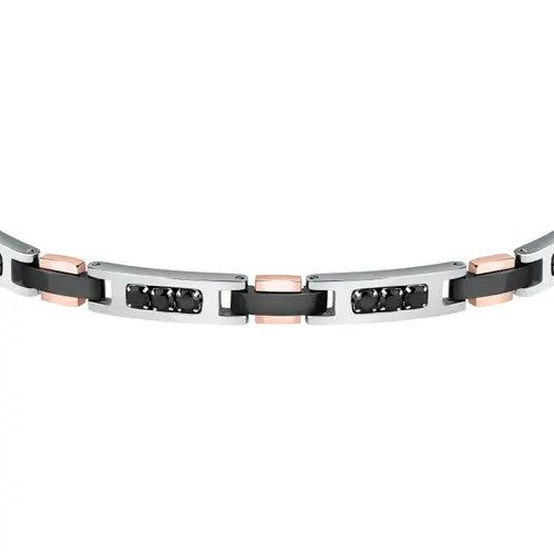 Bracciale Uomo Urban Acciaio e Nero SABH22