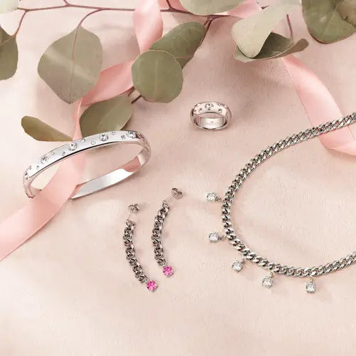 Orecchini Poetica Silver e Fucsia SAUZ09