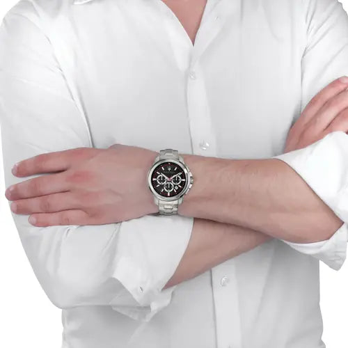 Orologio Uomo Cronografo Successo Acciaio e Nero R8873621009