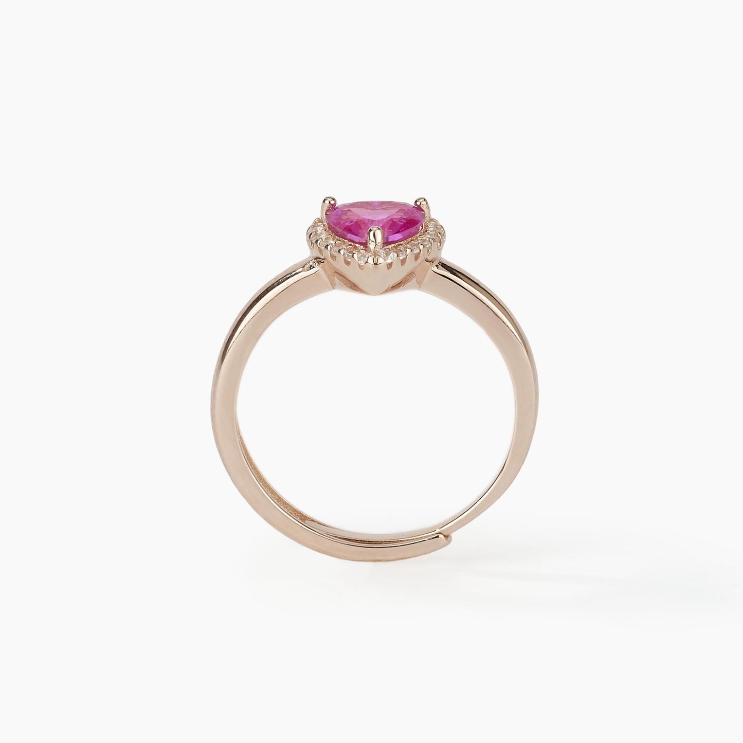 Anillo Love Affair rosa con corazón de turmalina 523195