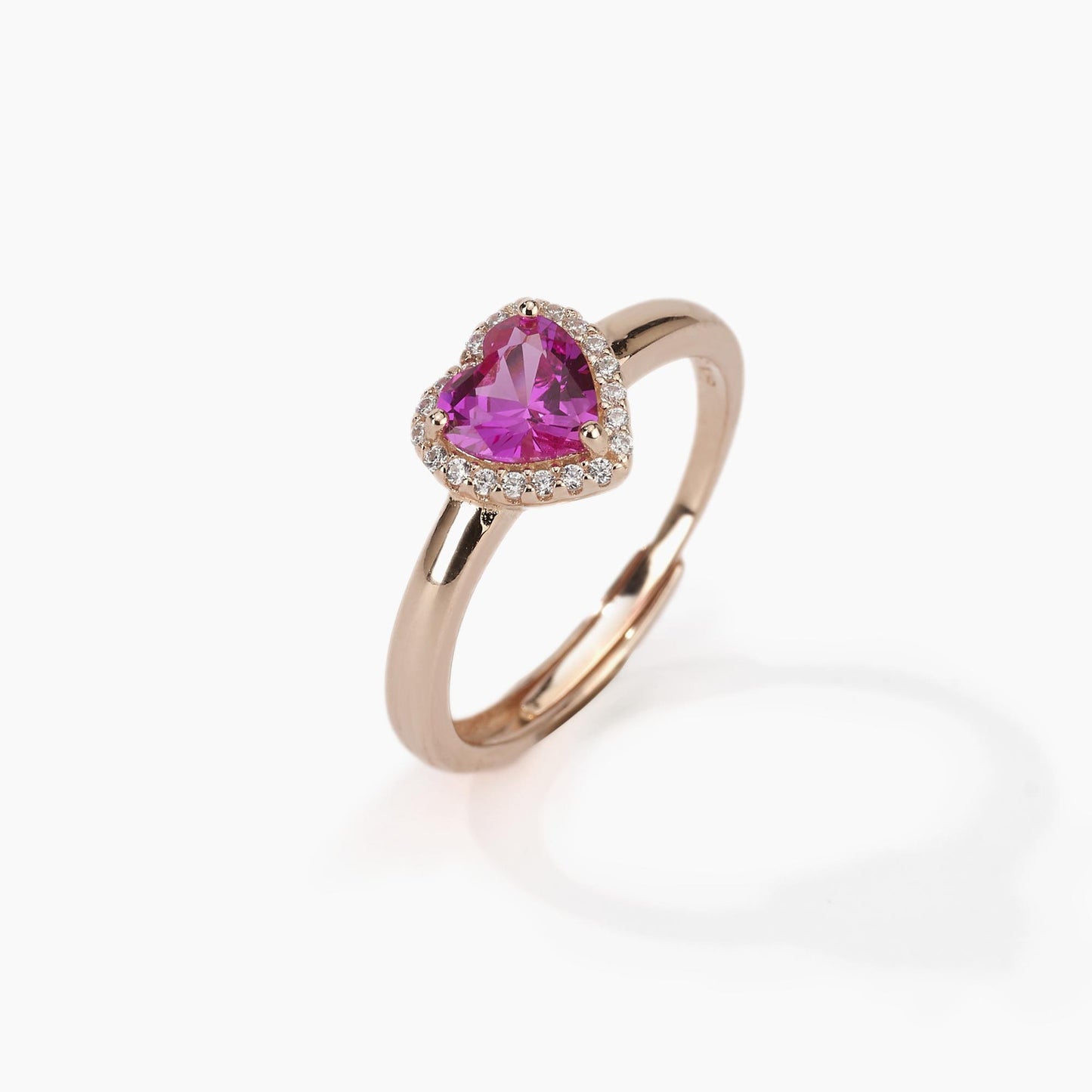 Anillo Love Affair rosa con corazón de turmalina 523195