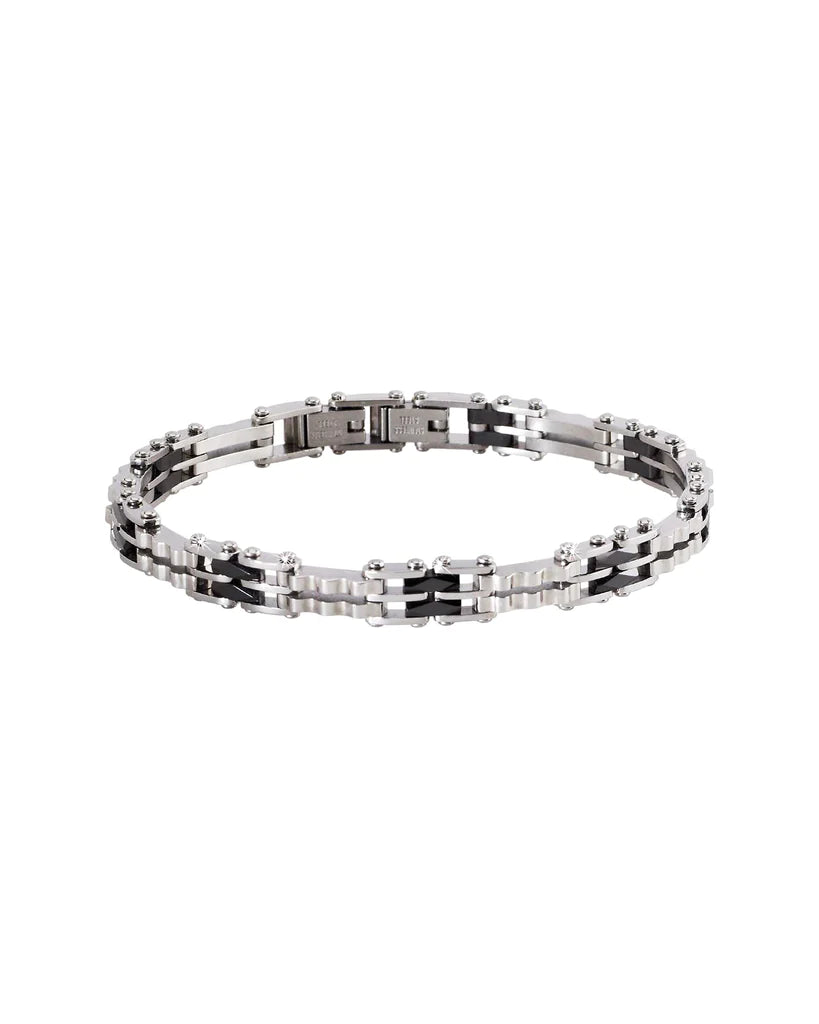 Pulsera de Hombre Tipo Acero y Negro 231258