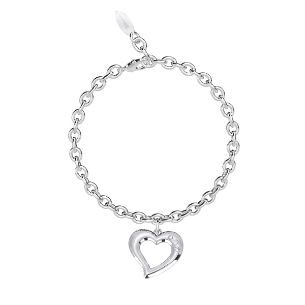 Pulsera en Acero Corazón y Cristales 232047