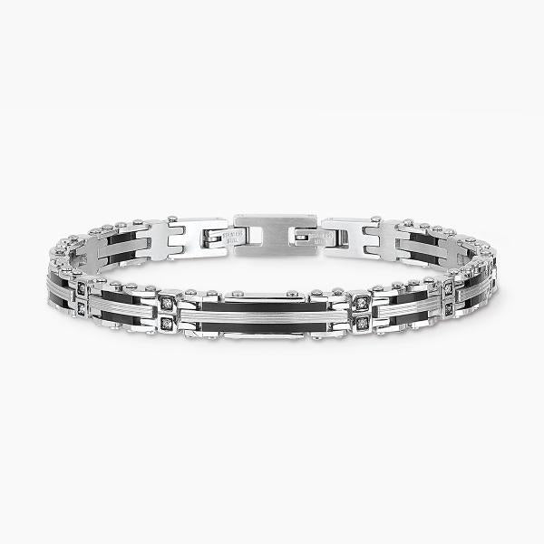 Pulsera de Hombre en Acero con PVD Negro y Cristales 232195