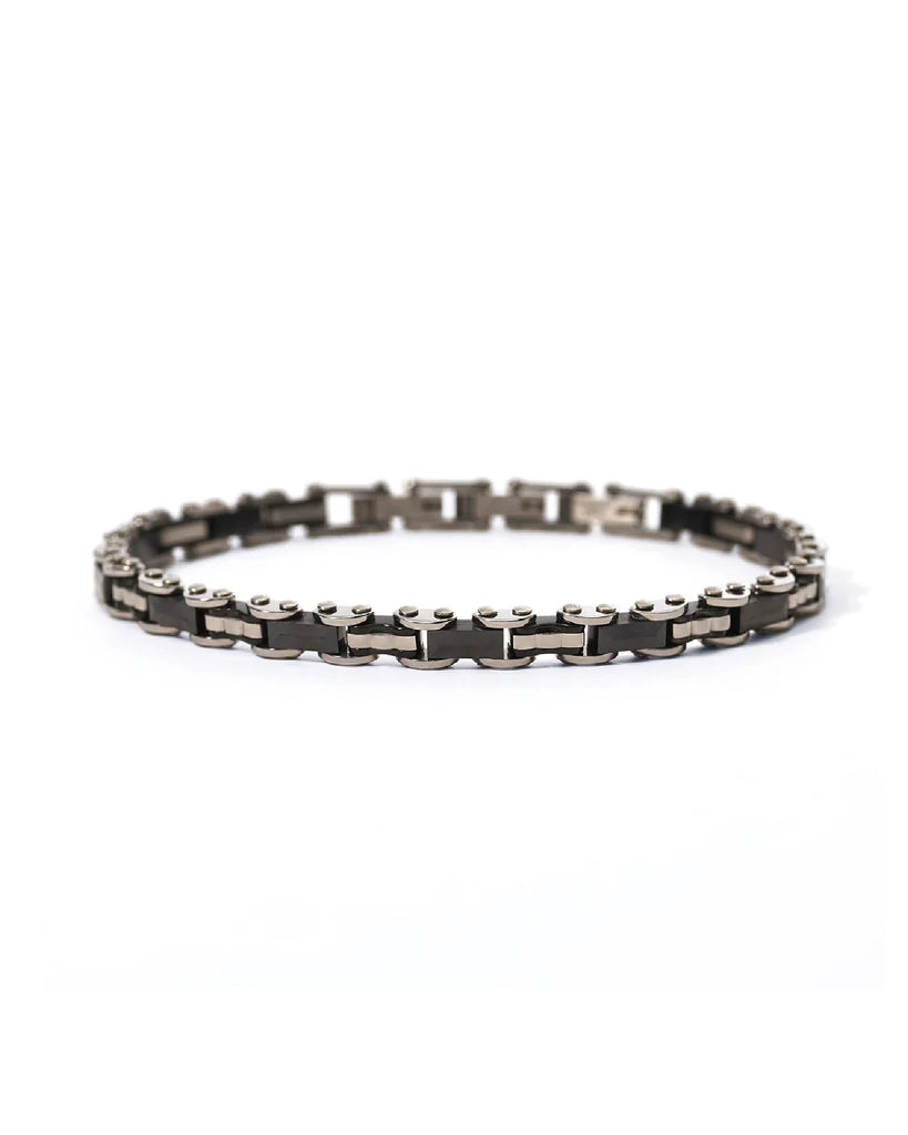 Pulsera de Hombre Tipo Plata y Negro 232331